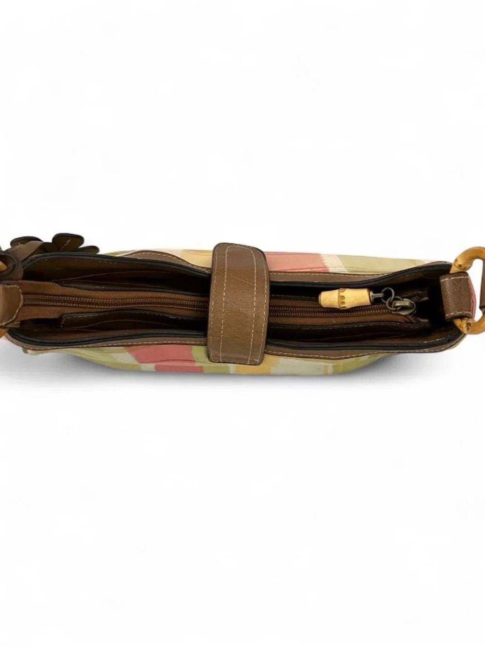 Relic Multi-Color Plaid Shoulder Bag with Brown Trim